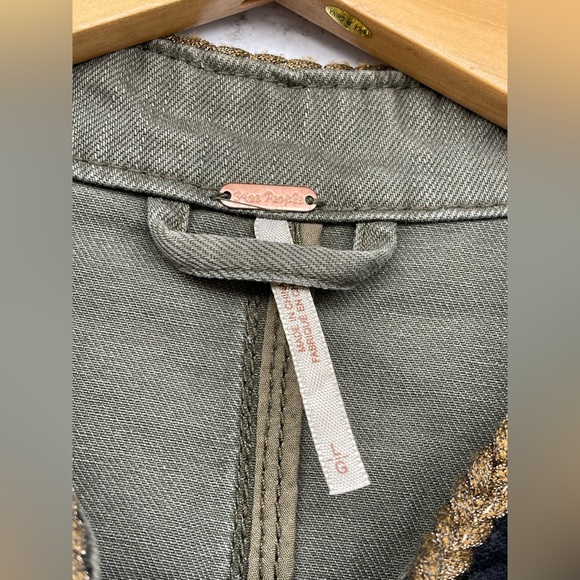 Free People Olive Green Military Hussar Jacket L | Regencycore Napoleonic Band - Picture 13 of 14